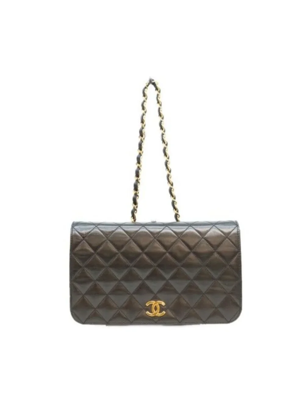 Chanel Black Lamb Full Flap Push Lock Quilted 23